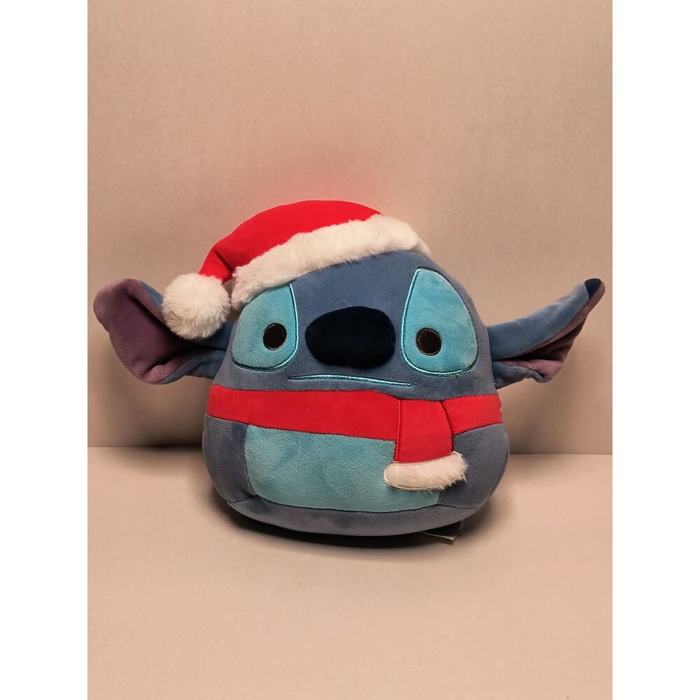 Disney Squishmallow Stitch With Santa Hat Plush 8"